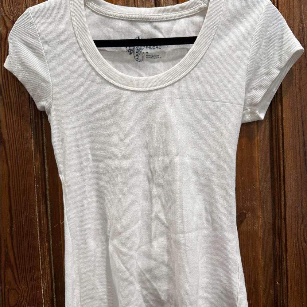 Pilcro White Fitted Short Sleeve T-Shirt